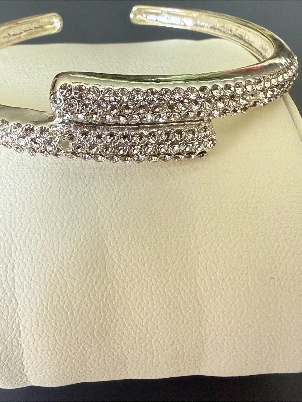 Sparkling Silver Crystal Cuff Bracelet - Women's Jewelry